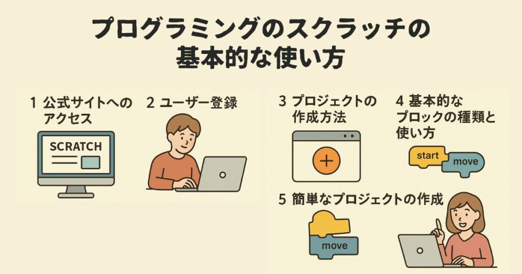 プログラミングのスクラッチの基本的な使い方